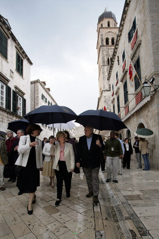Vice President Dick Cheney and Lynne Cheney are guided on a tour of the Old City of Dubrovnik, Croatia, Saturday, May 6, 2006. During a two-day visit to Dubrovnik the Vice President will meet with Croatian officials and leaders from Albania and Macedonia. White House photo by David Bohrer