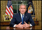 President George W. Bush delivers an Address to the Nation from the Oval Office, Monday night, May 15, 2006. White House photo by Eric Draper