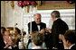 President George W. Bush and Prime Minister John Howard of Australia exchange toasts during an official dinner in the State Dining Room Tuesday, May 16, 2006. White House photo by Paul Morse