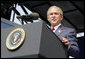 President George W. Bush delivers the commencement address during the graduation ceremony at the United States Merchant Marine Academy at Kings Point, New York, Monday, June 19, 2006. “In times of peace, the Merchant Marine helps ensure our economic security by keeping the oceans open to trade,” said the President. “In times of war, the Merchant Marine is the lifeline of our troops overseas, carrying critical supplies, equipment, and personnel.” White House photo by Kimberlee Hewitt