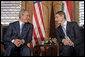 President George W. Bush meets with Hungarian Prime Minister Ferenc Gyurcsany at the Hungarian Parliament building in Budapest, Hungary, June 22, 2006. White House photo by Eric Draper