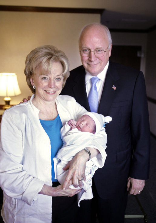 Today Vice President Dick Cheney and his wife Mrs. Lynne Cheney welcomed their fifth grandchild, Richard Jonathan Perry. He weighed 7 pounds, 4 ounces and was born at 11:19 a.m. at Sibley Memorial Hospital in Washington, D.C., July 11, 2006. His parents are Liz Cheney and Phil Perry, the daughter and son-in-law of the Cheneys. White House photo by David Bohrer