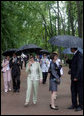 Mrs. Laura Bush participates in a tour of Peterhof Palace in St. Petersburg, Russia, Sunday, July 16, 2006. White House photo by Shealah Craighead