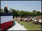 Vice President Dick Cheney delivers remarks, Thursday, July 27, 2006, at the 2006 Korean War Veterans Armistice Day Ceremony held at the Korean War Memorial on the National Mall in Washington, D.C. “On this anniversary, gathered at this place of remembrance and reflection, our thoughts turn to a generation of Americans who lived and breathed the ideals of courage and honor, service and sacrifice,” the Vice President said. “Our Korean War veterans heard the call of duty, stepped in to halt the advance of totalitarian ideology, and fought relentlessly and nobly in a brutal war. With us this morning are some of the very men and women who served under Harry Truman and Dwight Eisenhower, and went into battle under the command of Douglas MacArthur, Matthew Ridgway, and Raymond Davis.” White House photo by David Bohrer