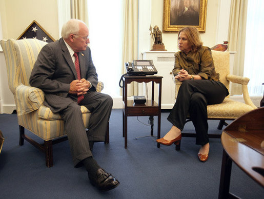 Vice President Dick Cheney meets with Minister of Foreign Affairs Tzipi Livni of Israel at the White House, Thursday, September 14, 2006. White House photo by David Bohrer