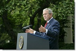 President George W. Bush holds a press conference in the Rose Garden Friday, Sept. 15, 2006. White House photo by Eric Draper