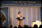 Mrs. Laura Bush delivers opening remarks Monday, Sept. 18, 2006, during the White House Conference on Global Literacy, held at the New York Public Library. The program underscores the need for sustained global and country level leadership in promoting literacy. White House photo by Shealah Craighead