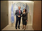 President George W. Bush meets with Sheikha Haya Rashed Al Khalifa of Bahrain, President of the 61st session of the United Nations General Assembly, Tuesday, Sept. 19, 2006, at the United Nations in New York City. White House photo by Eric Draper