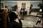 President George W. Bush delivers a statement on North Korea from the Diplomatic Reception Room of the White House, Monday, Oct. 9, 2006. White House photo by Kimberlee Hewitt