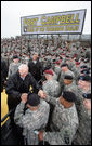 Vice President Dick Cheney greets members of the 101st Airborne Division during a visit to Fort Campbell Army Base in Fort Campbell, Ky., Monday, October 16, 2006. White House photo by David Bohrer