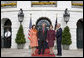 President George W. Bush and Laura Bush welcome Their Majesties King Carl XVI Gustaf and Queen Silvia of Sweden to the White House Monday, Oct. 23, 2006. White House photo by Shealah Craighead
