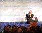 Vice President Dick Cheney delivers remarks on the economy and global war on terror to business leaders attending the 2006 Election Forum of the Cincinnati USA Regional Chamber of Commerce, Wednesday, October 25, 2006 in Cincinnati, Ohio. The Chamber is the fifth largest in the nation and extends service to Southwest Ohio, Northern Kentucky and Southeastern Indiana. White House photo by David Bohrer