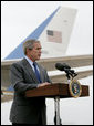 President George W. Bush delivers a statement on the verdict in the trial of Saddam Hussein in Waco, Texas, Sunday, Nov. 5, 2006. White House photo by Eric Draper