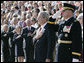 President George W. Bush is joined by Major General Guy Swan III, Commander of the Joint Force Headquarters National Capital Region & U.S. Army Military District of Washington, during the Veteran’s Day ceremonies Saturday, Nov. 11, 2006, at Arlington National Cemetery in Arlington, Va. White House photo by Kimberlee Hewitt