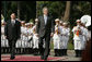 President George W. Bush and Viet President Nguyen Minh Triet review the honor guard Friday, Nov. 17, 2006, during the arrival ceremony at the Presidential Palace in Hanoi. White House photo by Paul Morse