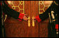 Honor guards stand at the door of the Throne Room of Raghadan Palace in Amman, where President George W. Bush and King Abdullah II of Jordan, met Wednesday, Nov. 29, 2006, for dinner. White House photo by Eric Draper