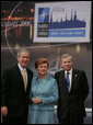 President George W. Bush stands with President Vaira Vike-Freiberga of Latvia, and NATO Secretary General Jaap de Hoop Scheffer during a photo opportunity Wednesday, Nov. 29, 2006, at the start of the 2006 NATO Summit in Riga, Latvia. White House photo by Paul Morse