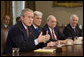 President George W. Bush addresses the press during a meeting with members of Congress about the Iraq Study Group Report and his recent foreign trips in the Cabinet Room Wednesday, Dec. 6, 2006. "Not all of us around the table agree with every idea, but we do agree that it shows that bipartisan consensus on important issues is possible," said the President. "It's really important for the American people to know that there are people of goodwill here in town willing to set aside politics and focus on the security of this country and the peace of the world." White House photo by Eric Draper