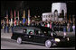 The hearse carrying the casket of former President Gerald R. Ford pauses at the World War II Memorial in Washington, D.C., Saturday evening, Dec. 30, 2006, in tribute to President Ford’s service in the U.S. Navy during World War II, prior to the State Funeral ceremony at the U.S. Capitol. White House photo by Kimberlee Hewitt