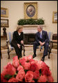 President George W. Bush meets with German Chancellor Angela Merkel in the Oval Office, Thursday, Jan. 4, 2006, at the White House. White House photo by Eric Draper