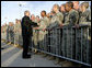 President George W. Bush shakes hands with U.S. Army soldiers as he prepares to depart Fort Benning, Ga., Thursday, Jan. 11, 2007. White House photo by Eric Draper