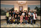 Mrs. Laura Bush meets with a group of Youth Ambassadors from Brazil, Friday, Jan. 26, 2007, during their visit to the White House. The Youth Ambassadors program was initiated by the U.S. Embassy in Brazil, as part of a cultural and educational exchange for students with academic excellence and leadership abilities from Latin America to visit the United States. White House photo by Shealah Craighead