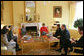 Mrs. Laura Bush hosts a tea for Alma Adamkus, the First Lady of Lithuania, in the White House residence Monday, Feb. 12, 2007. White House photo by Shealah Craighead