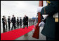 Vice President Dick Cheney walks the red carpet upon his arrival to Haneda International Airport in Tokyo, Tuesday, February 20, 2007. The Vice President is scheduled to meet senior Japanese officials and visit U.S. military personnel before traveling to Australia later in the week. White House photo by David Bohrer