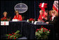 Mrs. Laura Bush and Mrs. Nancy Reagan listen to Lori Kupetz, heart disease survivor, during a panel discussion at the Reagan Presidential Library and Museum Wednesday, Feb. 28, 2007, in Simi Valley, Calif. Since the Heart Truth campaign began five years ago, more women are aware that heart disease is the #1 killer of women and fewer women are dying of heart disease. White House photo by Shealah Craighead
