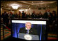 Vice President Dick Cheney, seen on a television monitor, receives a welcome Thursday, March 1, 2007, at the 34th Annual Conservative Political Action Conference in Washington, D.C. White House photo by David Bohrer