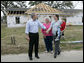 President George W. Bush meets and talks with the residents of Long Beach, Miss., Thursday, March 1, 2007, during his tour of the neighborhoods damaged and now rebuilding after Hurricane Katrina. White House photo by Eric Draper