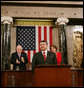 Vice President Dick Cheney and House Speaker Nancy Pelosi applaud King Abdullah II of Jordan during his address to a Joint Meeting of Congress, Tuesday, March 7, 2007 at the U.S. Capitol. White House photo by David Bohrer