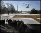 President George W. Bush and Mrs. Laura Bush depart the South Lawn aboard Marine One, Thursday, March 8, 2007, for a six-day trip to Latin America, with scheduled stops in Brazil, Uruguay, Colombia, Guatemala, and Mexico. White House photo by David Bohrer