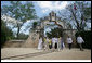 Mrs. Laura Bush and Mrs. Margarita Zavala, wife of President Felipe Calderon walk across the Hacienda Temozon Tuesday, March 13, 2007, during their visit to Temozon Sur. White House photo by Shealah Craighead