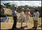 Mrs. Margarita Zavala, wife of Mexico's President Felipe Calderon, offers Mrs. Laura Bush a point of interest Tuesday, March 13, 2007, during their tour of Mayan ruins in Uxmal, Mexico. The visit to Mexico marked the final leg of the visit by the President and Mrs. Bush to Latin America. White House photo by Shealah Craighead