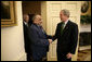 President George W. Bush welcomes Vice President Adil Abd Al-Mahdi of Iraq to the Oval Office Thursday, March 15, 2007. White House photo by Eric Draper
