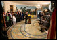President George W. Bush discusses the Iraq War Emergency Supplemental with the press in the Diplomatic Reception Room Friday, March 23, 2007. "Today's action in the House does only one thing: it delays the delivering of vital resources for our troops," said President Bush. White House photo by Eric Draper