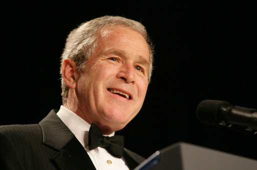 President George W. Bush delivers his remarks Wednesday evening, March 28, 2007, at the Radio and Television Correspondents Association annual dinner in Washington, D.C. White House photo by Shealah Craighead