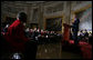 President George W. Bush speaks during the Congressional Gold Medal ceremony for the Tuskegee Airmen Thursday, March 29, 2007, at the U.S. Capitol. Said the President, “The Tuskegee Airmen helped win a war, and you helped change our nation for the better. Yours is the story of the human spirit, and it ends like all great stories do – with wisdom and lessons and hope for tomorrow.” White House photo by Eric Draper