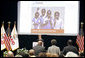 Mrs. Laura Bush delivers remarks at the launch of the President's Africa Education Initiative video at the Academy for Educational Development Tuesday, April 24, 2007, in Washington, D.C. "Yesterday began UNESCO's Education for All Week -- a time when the world renews its commitment to education. Governments are reminded of their responsibility to invest in the education of its citizens. Leaders are urged to work with their counterparts in other countries to educate global citizens," said Mrs. Bush. "And all of us are called to help meet UNESCO’s goal of giving every child access to a good education by the year 2015." White House photo by Shealah Craighead