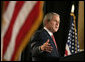President George W. Bush addresses his remarks at Harlem Village Academy Charter School in New York, during his visit to the school Tuesday, April 24, 2007, speaking on his “No Child Left Behind” reauthorization proposals. White House photo by Eric Draper