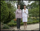 Mrs. Laura Bush and Mrs. Akie Abe, wife of Japanese Prime Minister Shinzo Abe, tour the gardens at the Mount Vernon Estate of George Washington Thursday, April 26, 2007, in Mount Vernon, Va. White House photo by Shealah Craighead
