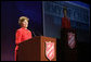 Mrs. Laura Bush delivers keynote speech on Friday, April 27, 2007, during the Salvation Army’s National Advisory Organization Conference in Dallas, Texas. “In the acts of kindness you perform every day,” Mrs. Bush said, “you’re advancing the Salvation Army’s mission to ‘Do the Most Good’. For 150 years, the good men and women of the Army have served their neighbors in need.” White House photo by Shealah Craighead