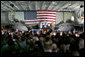 Vice President Dick Cheney addresses U.S. troops during a rally, Friday, May 11, 2007, aboard the aircraft carrier USS John C. Stennis in the Persian Gulf. "I've been around for a while -- so long, in fact, that I even knew Senator John Stennis personally," said the Vice President, adding, "but I've never been more proud of the United States military than I am today. It's an incredibly challenging time for the country, and there's serious work being done on many fronts. You're doing all that we ask of you, and you're doing it with skill and with honor." White House photo by David Bohrer