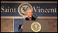 President George W. Bush delivers the commencement address Friday, May 11, 2007, at Saint Vincent College in Latrobe, Pa., urging graduates to "step forward and serve a cause larger than yourselves." White House photo by Joyce Boghosian