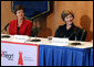 Mrs. Laura Bush is pictured with Dr. Susan K. Bennett during a roundtable discussion about heart health issues for women Monday, May 14, 2007, for The Heart Truth campaign at The George Washington University Hospital in Washington, D.C. “The main purpose of The Heart Truth campaign is just to let women know that heart disease is not just a man's disease,” said Mrs. Bush during the discussion. White House photo by Shealah Craighead