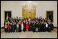 President George W. Bush and Mrs. Laura Bush pose with the recipients of the Presidential Awards for Excellence in Mathematics and Science Teaching (PAEMST) Friday, May 18, 2007, in the East Room of the White House. The award, established in 1983, is given annually to math and science teachers across the United States who make outstanding contributions to their students and schools. White House photo by Joyce Boghosian