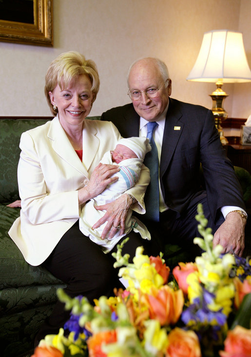 Vice President Dick Cheney and his wife, Lynne Cheney, welcomed their sixth grandchild, Samuel David Cheney, Wednesday, May 23, 2007. He weighed 8 lbs., 6 oz and was born at 9:46 a.m. at Sibley Hospital in Washington, D.C. His parents are the Cheneys’ daughter Mary, and her partner, Heather Poe. White House photo by David Bohrer