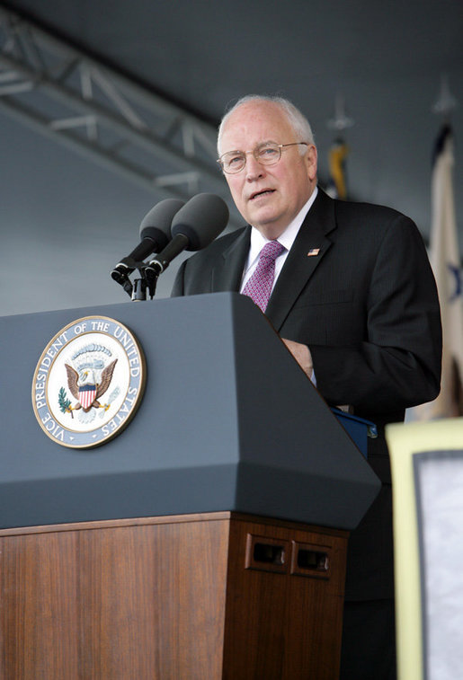 Vice President Dick Cheney delivers the commencement address Saturday, May 26, 2007, during graduation ceremonies at the U.S. Military Academy in West Point, N.Y. The Vice President remarked, "There's a saying here -- that 'much of the history we teach was made by the people we taught.' By training the senior leadership of the Army, this institution has been absolutely critical to fighting and winning America's wars. If there had never been a Long Gray Line, I doubt that America would still be a free nation today." White House photo by David Bohrer
