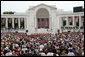President George W. Bush addresses his remarks at the Memorial Day commemoration ceremony Monday, May 28, 2007, at Arlington National Cemetery in Arlington, Va. White House photo by Shealah Craighead